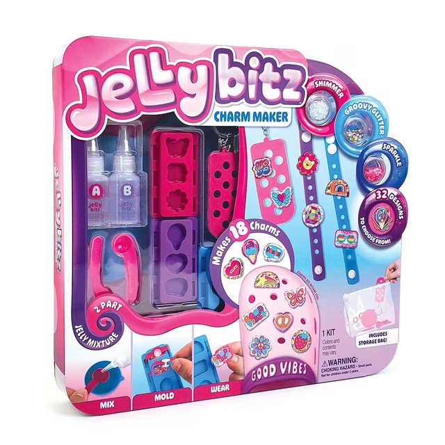 ArtSkills Jellybitz DIY Charm Maker Craft Kit for Kids – Good Vibes