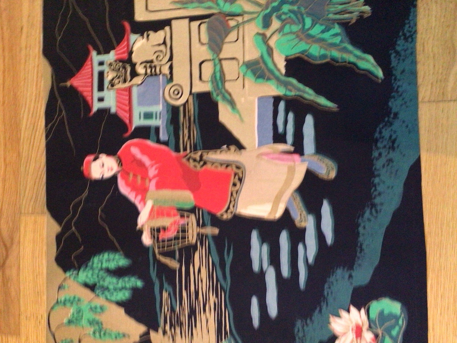 ORGINAL Silk Screen PRINT artist H CALPINI 1950’s MCM Japan Design