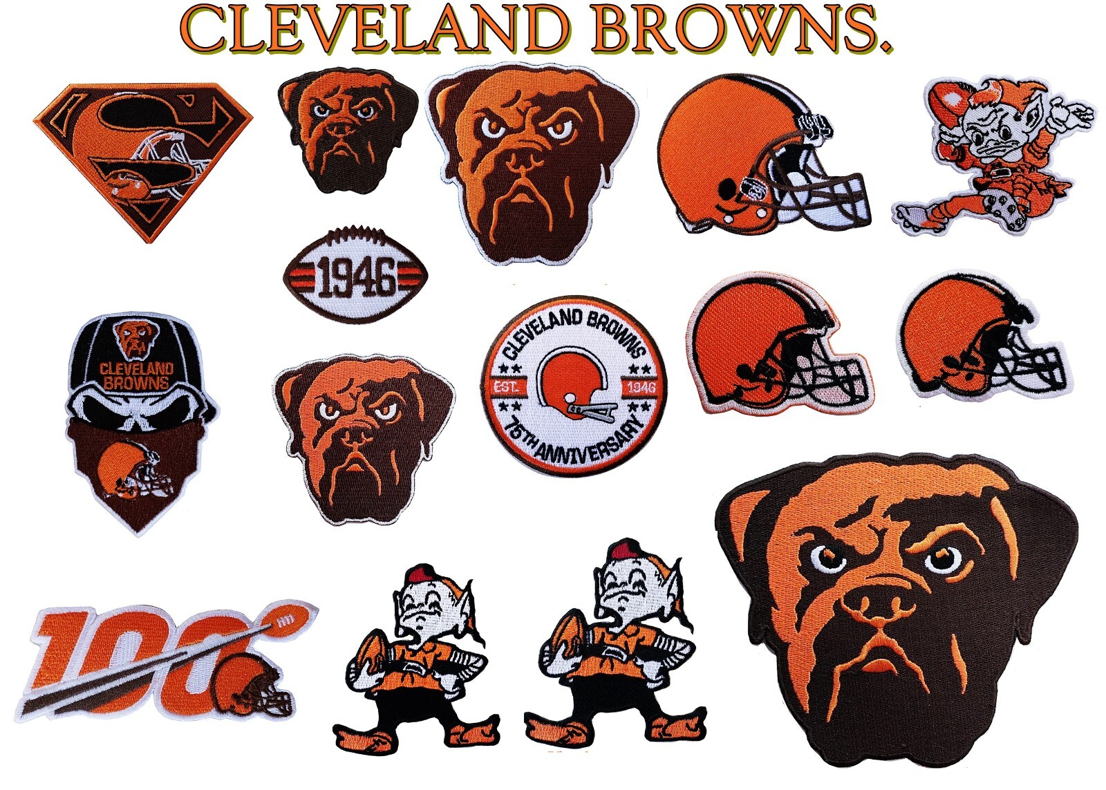 CLEVELAND BROWNS NFL Football Patches Iron,sew(Select options)✈Thai by USPS