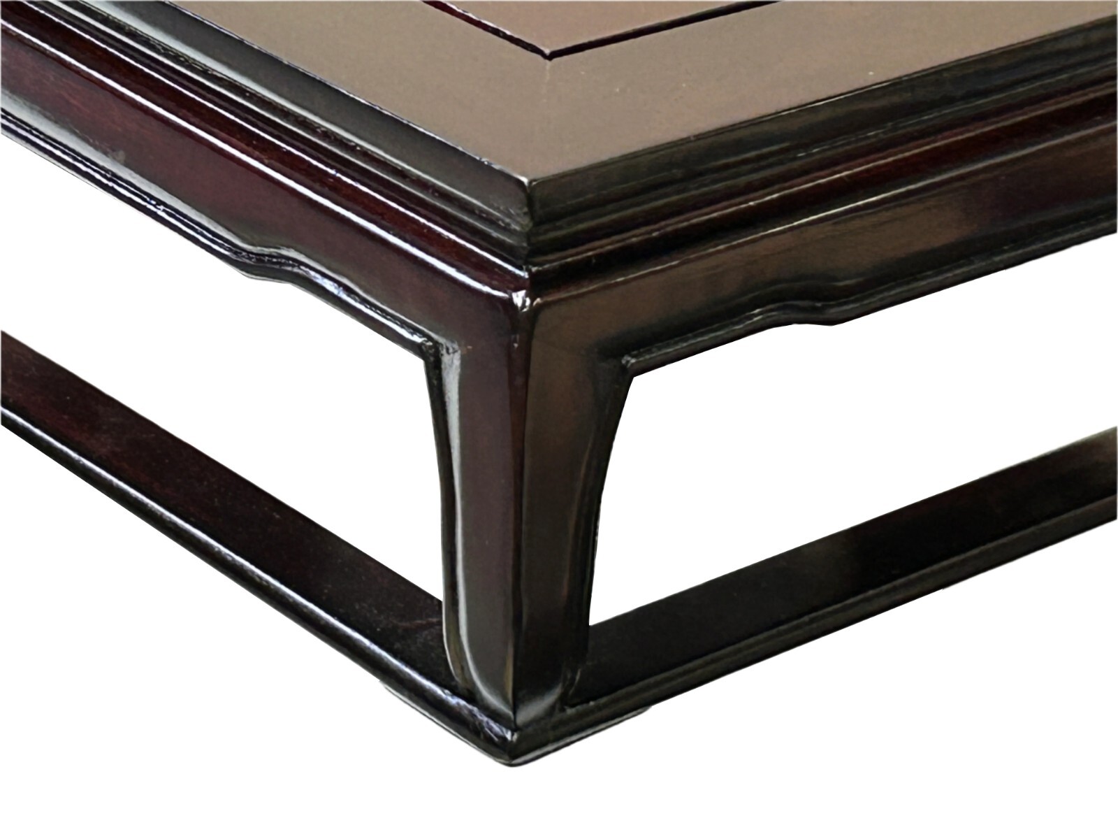 13″ Mahogany Brown Rectangular Curve Legs Wood Display Stand Riser st1200