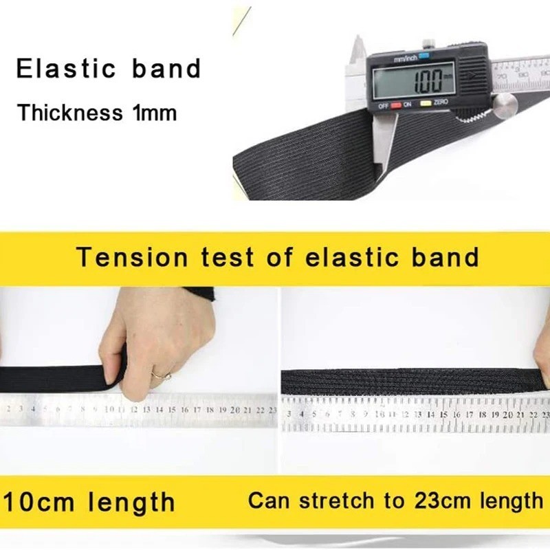 5M High Elastic Sewing Knit Elastic Band Waistband Stretch Tape 10-60MM White Bl