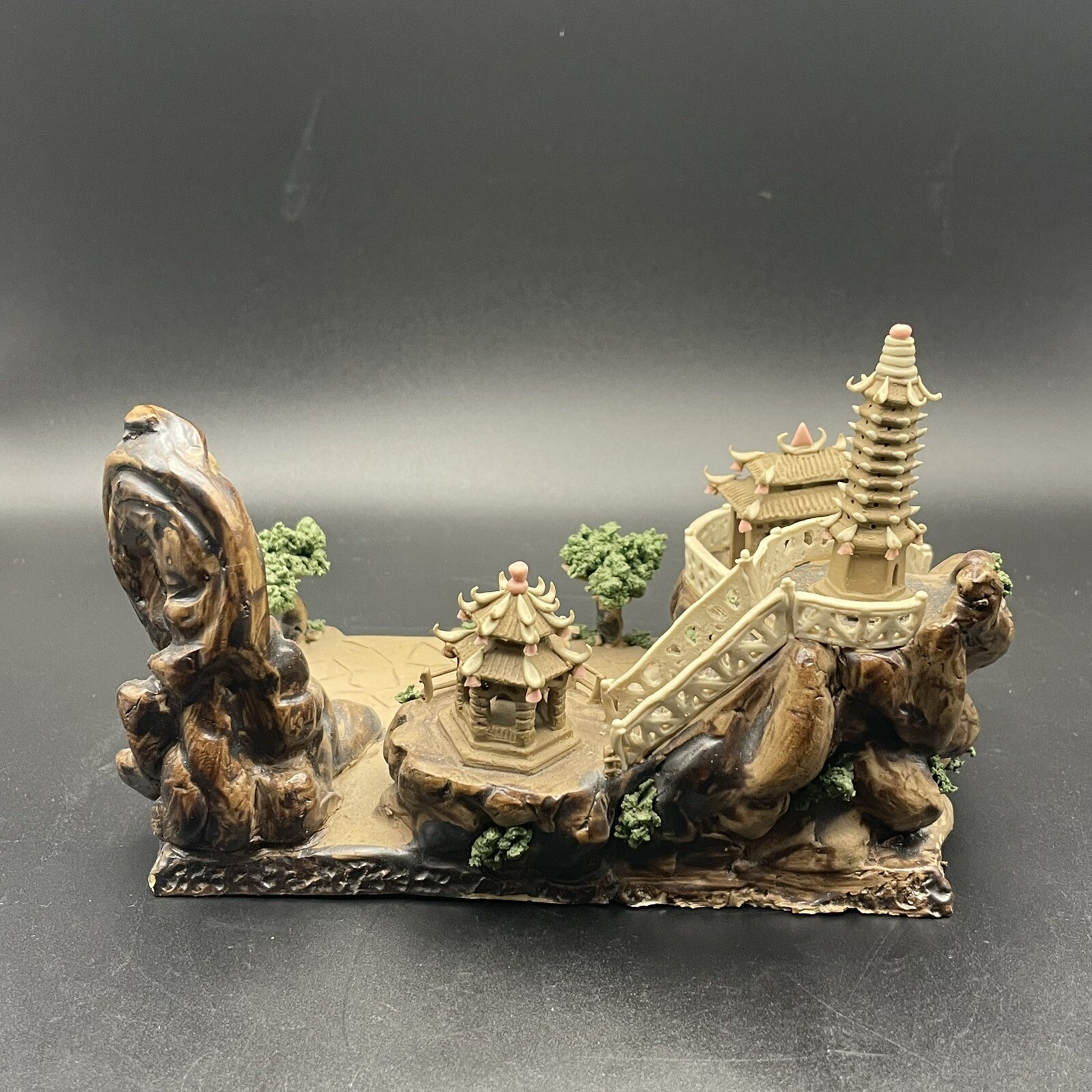 Bonsai Diorama Asian Scene- Mud/ Clay Material 5.5” x 3” x 3.25”
