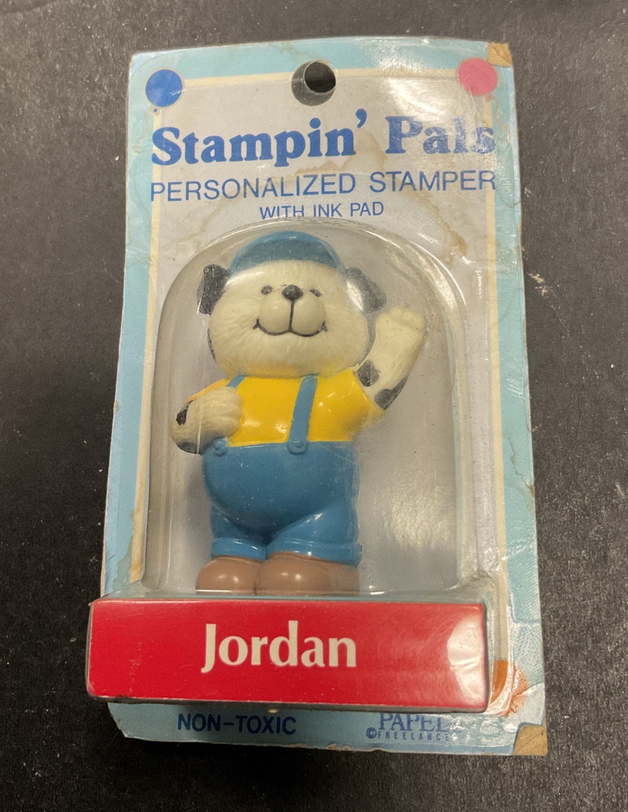 Jordan Vintage PVC Pals Figure 3″ Stamp Papel Personalized Kids Name Stamper