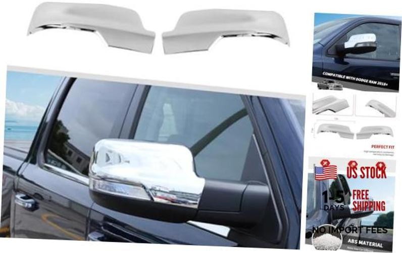 Jimen Compatible with Dodge Ram 2018-2022 Car Outside Door Mirror Caps