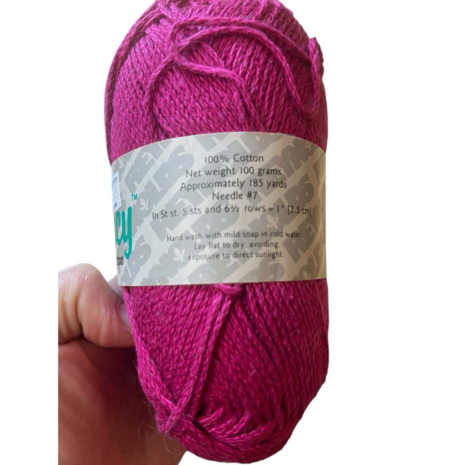 Lot of 2 Reynolds SAUCY Mercerized Cotton Yarn Fuchsia Pink Brazil 100 Gr Each