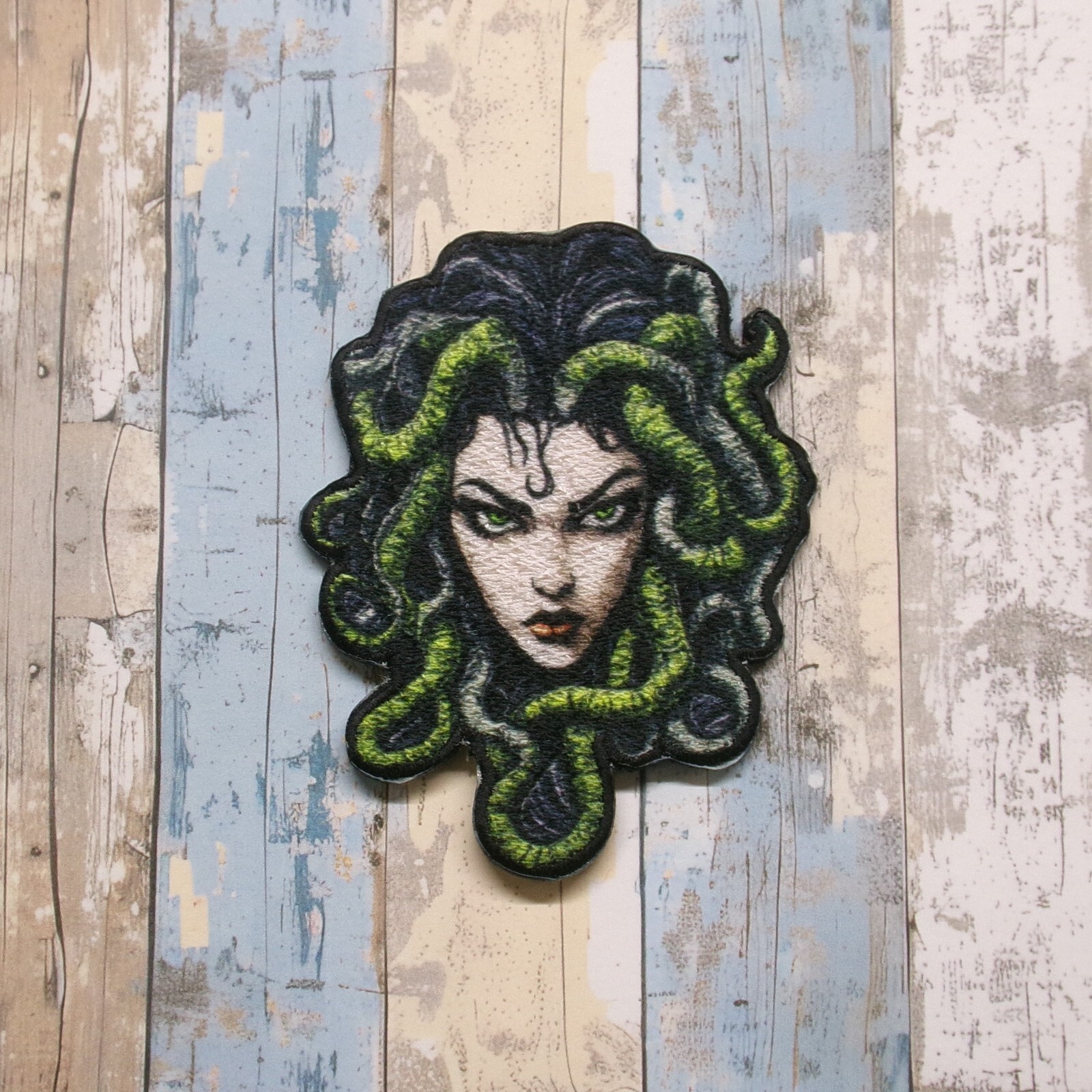 Medusa Patch Iron-on Applique Argonaut Greek, Snake, Myth of Olympus, Decorative