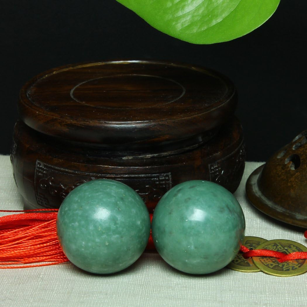 BRABUD 1.57″ Marble Green Baoding Balls Chinese Health Exercise Massage Balls St