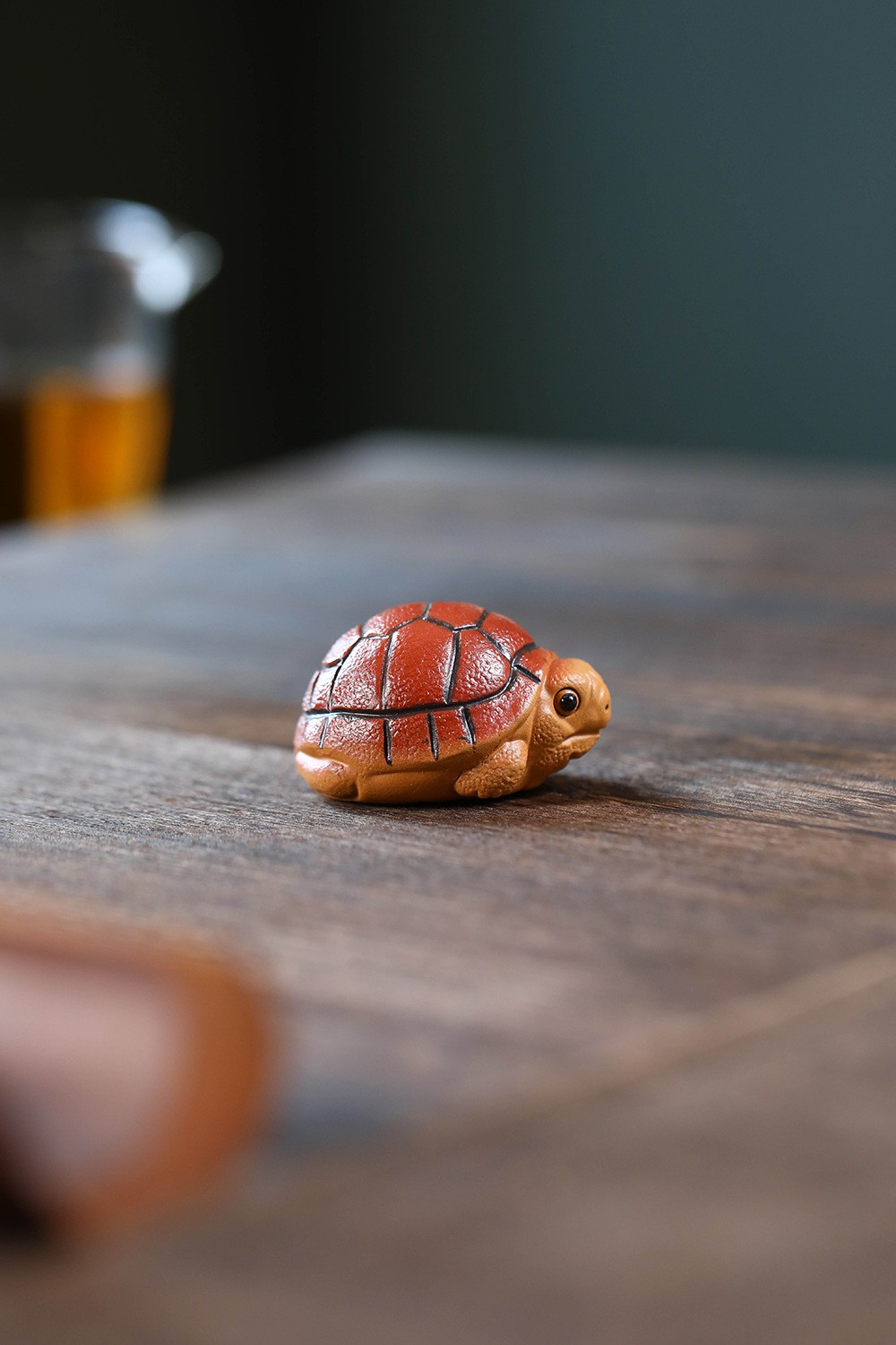 2″ China Yixing Zisha Jiangpo Clay Mini Red Shell Longevity Turtle Tea Pet