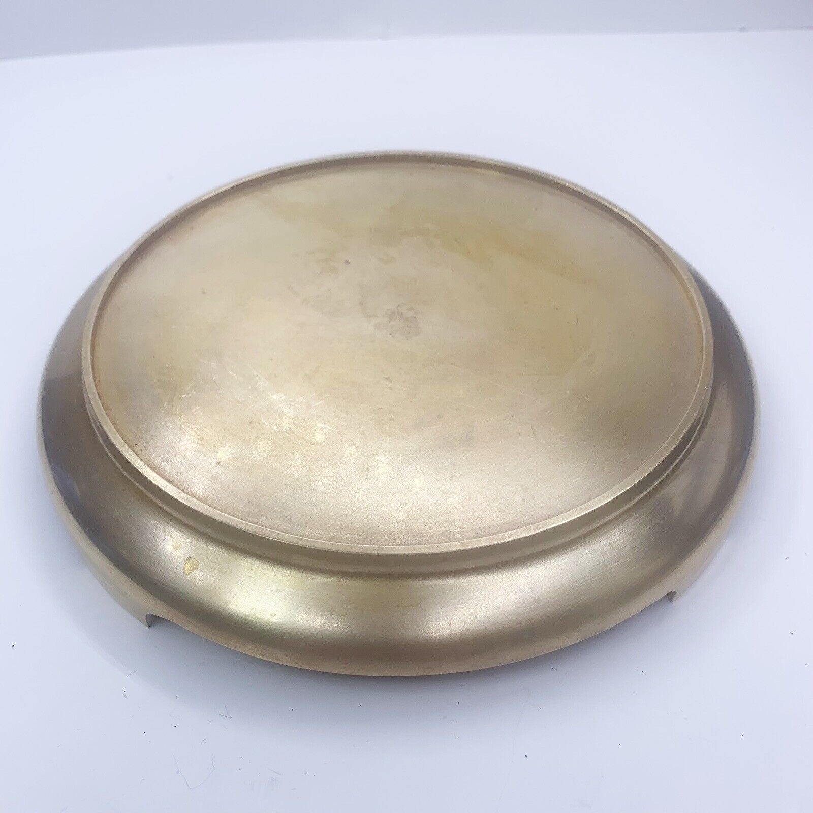 Vintage Display Stand Brass Base Pedestal Vase Pot Ginger Pot Round Footed 6.75”
