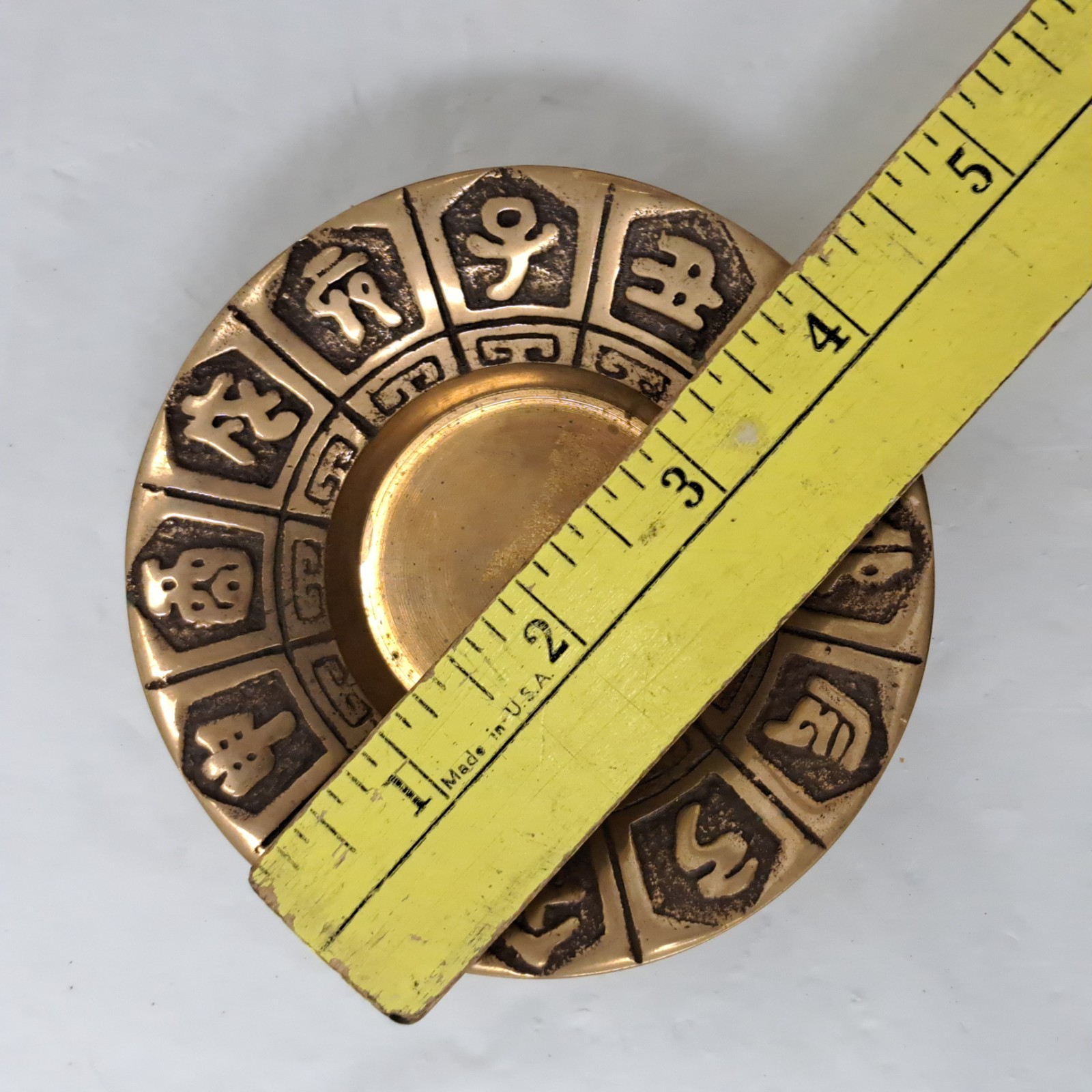 Vintage Chinese Zodiac Brass Ashtray/Trinket Dish Astrological – Set Of 2