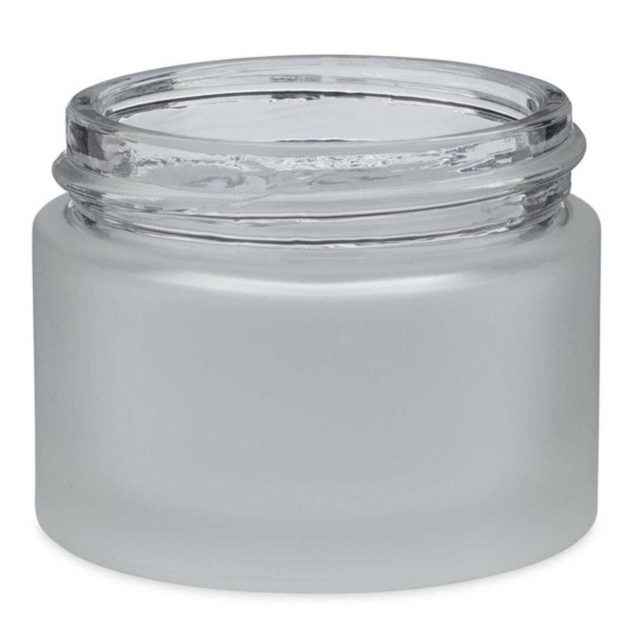 1 oz | 30 mL frosted glass jar & white lid (12 ct)