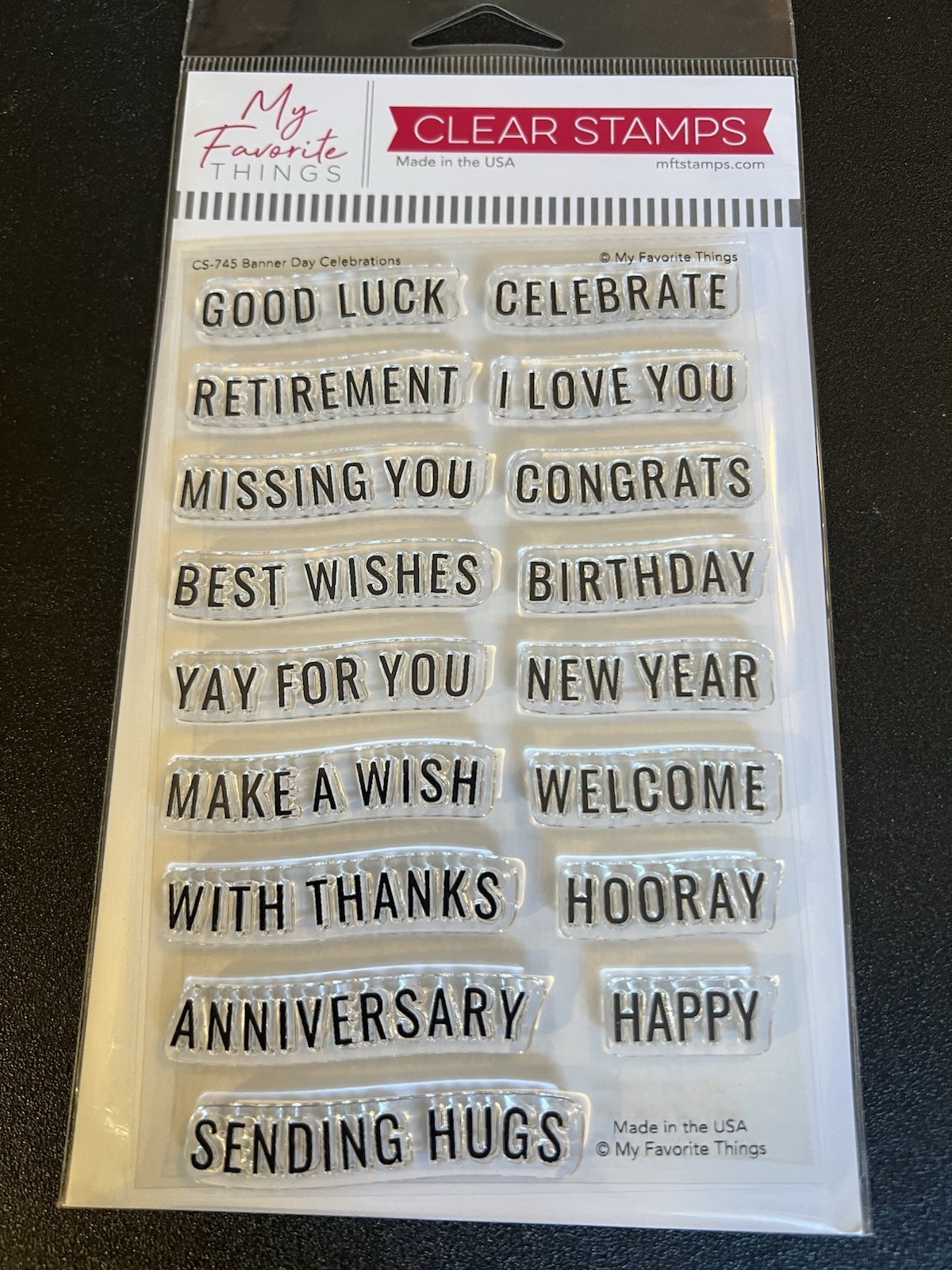 My Favorite Things MFT ” Banner Day Celebrations” Clear Stamps CS-745 NEW