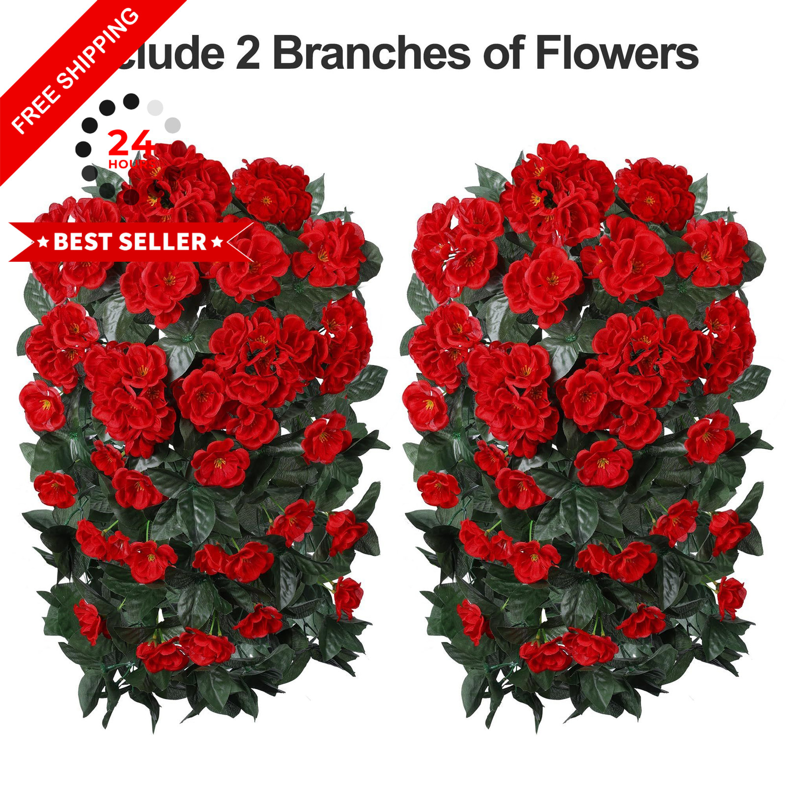 Ivydale Fake Geraniums 12 inches (D) x 4 (W) x 4 (H), Red
