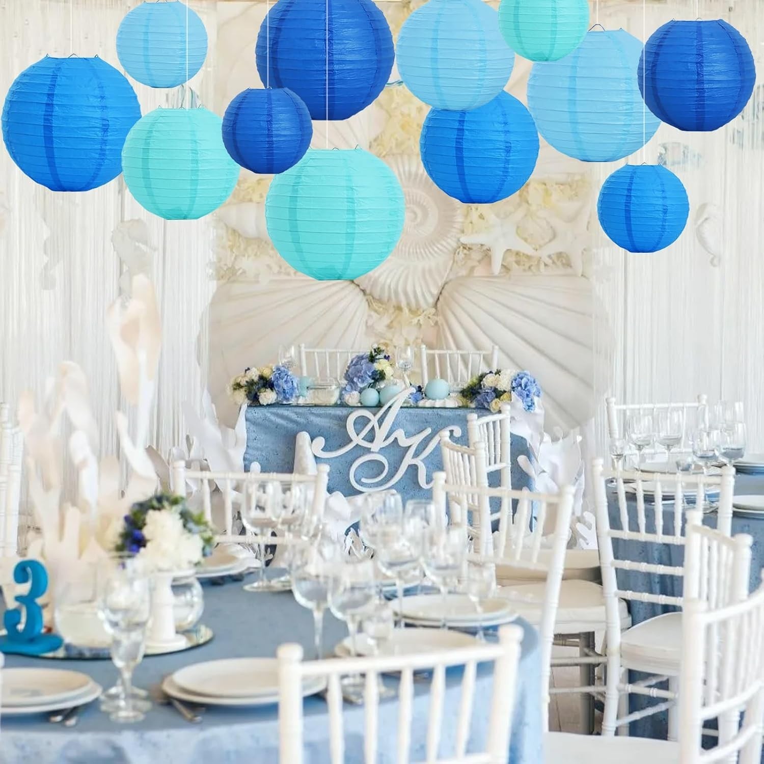 Colorful Sea Mix Paper Lanterns – 16Pcs, Unforgettable Party & Wedding Decor
