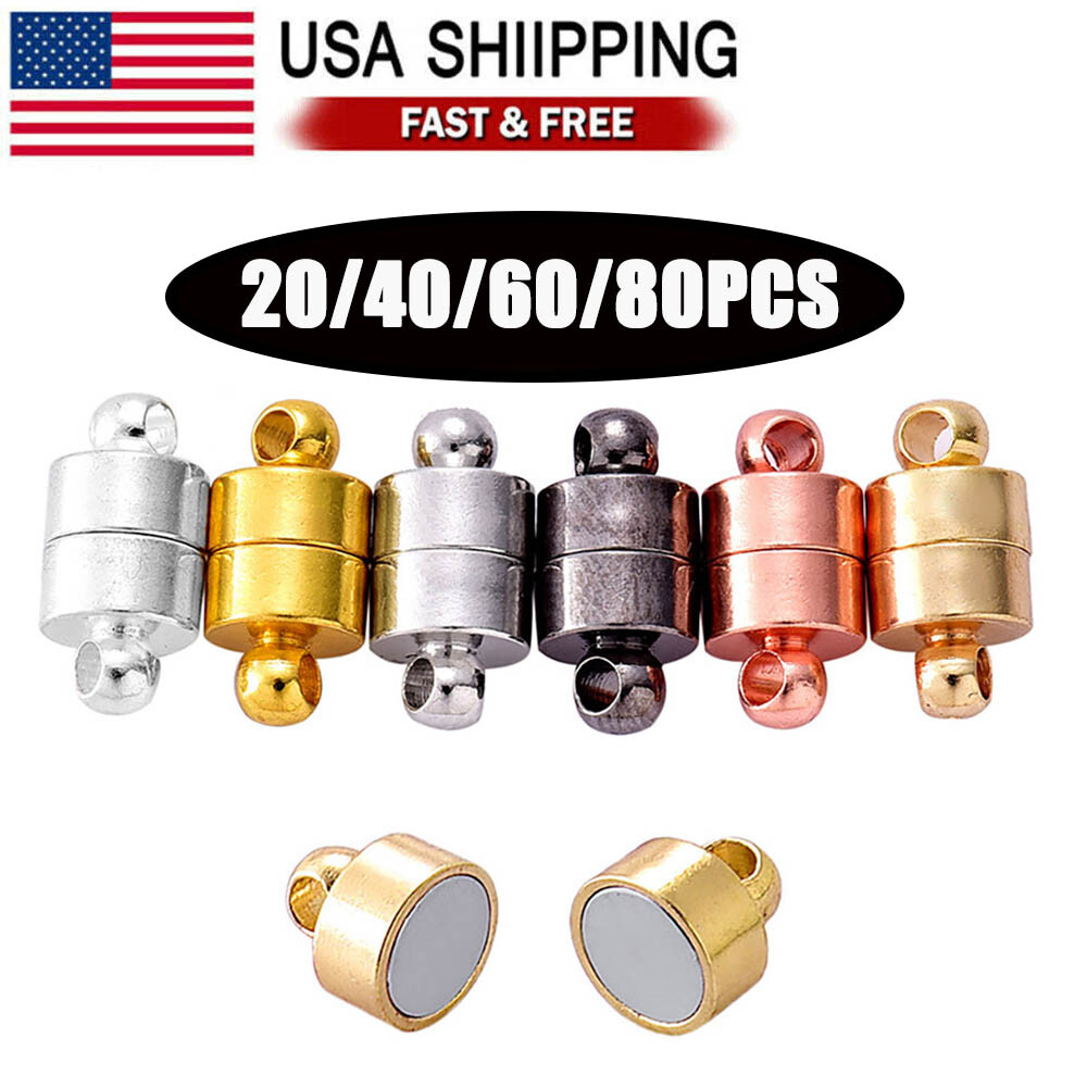 Strong Magnetic Clasps for DIY Necklace Bracelet Jewelry Findings 20/40/60/80Pcs