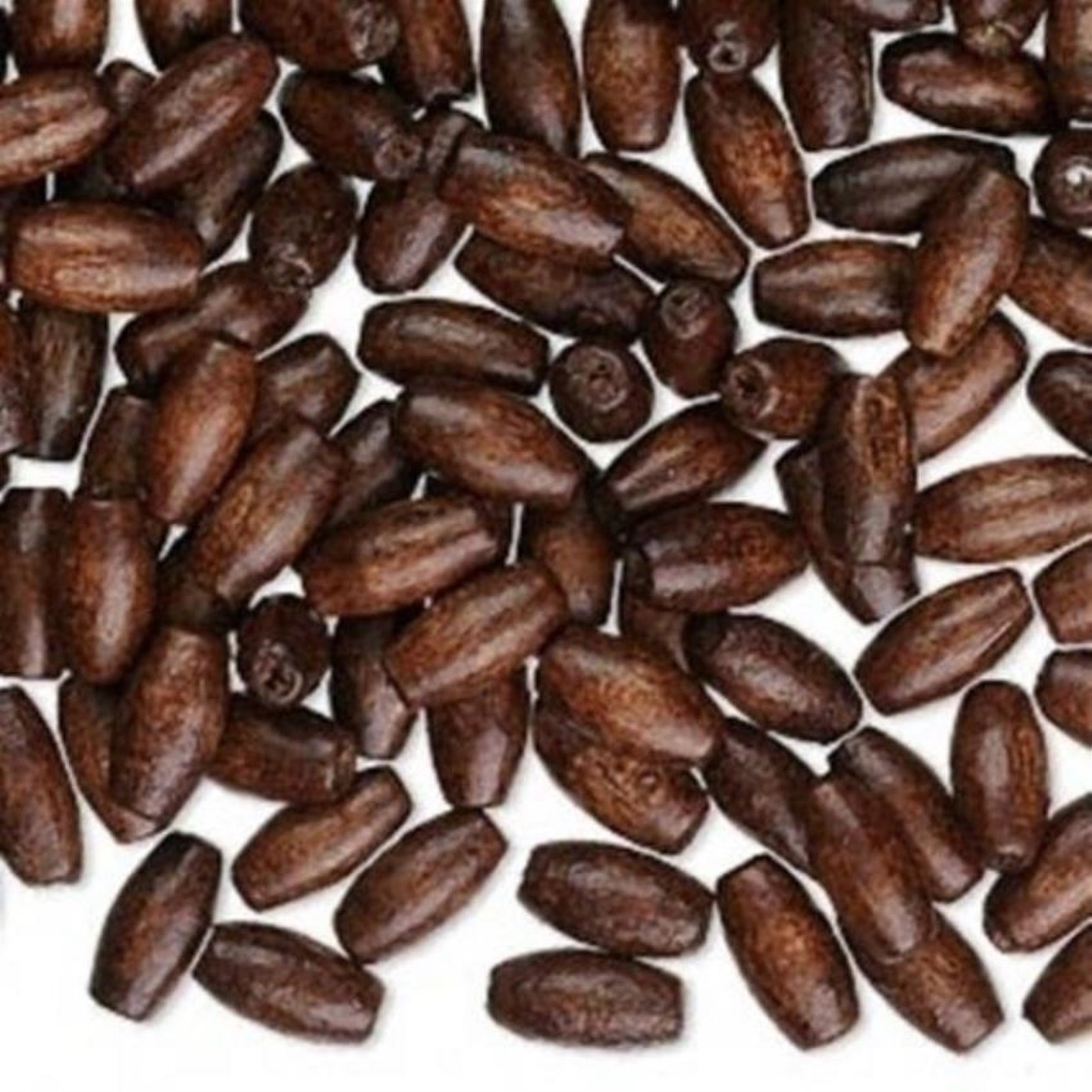 100 Earthy Dark Cocoa Brown 8mm Oval Wood Spacer Beads