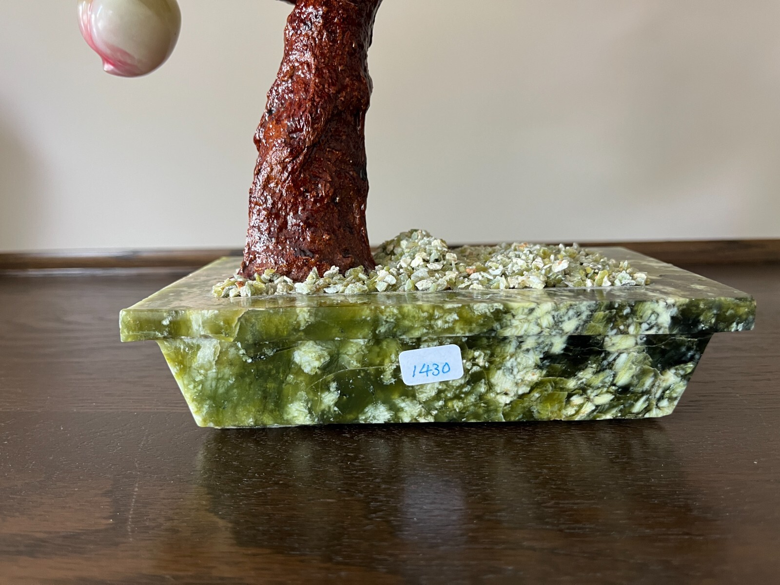 Chinese Carved jade Gemstone Peach Tree ,BonsaiTree 1970-1980