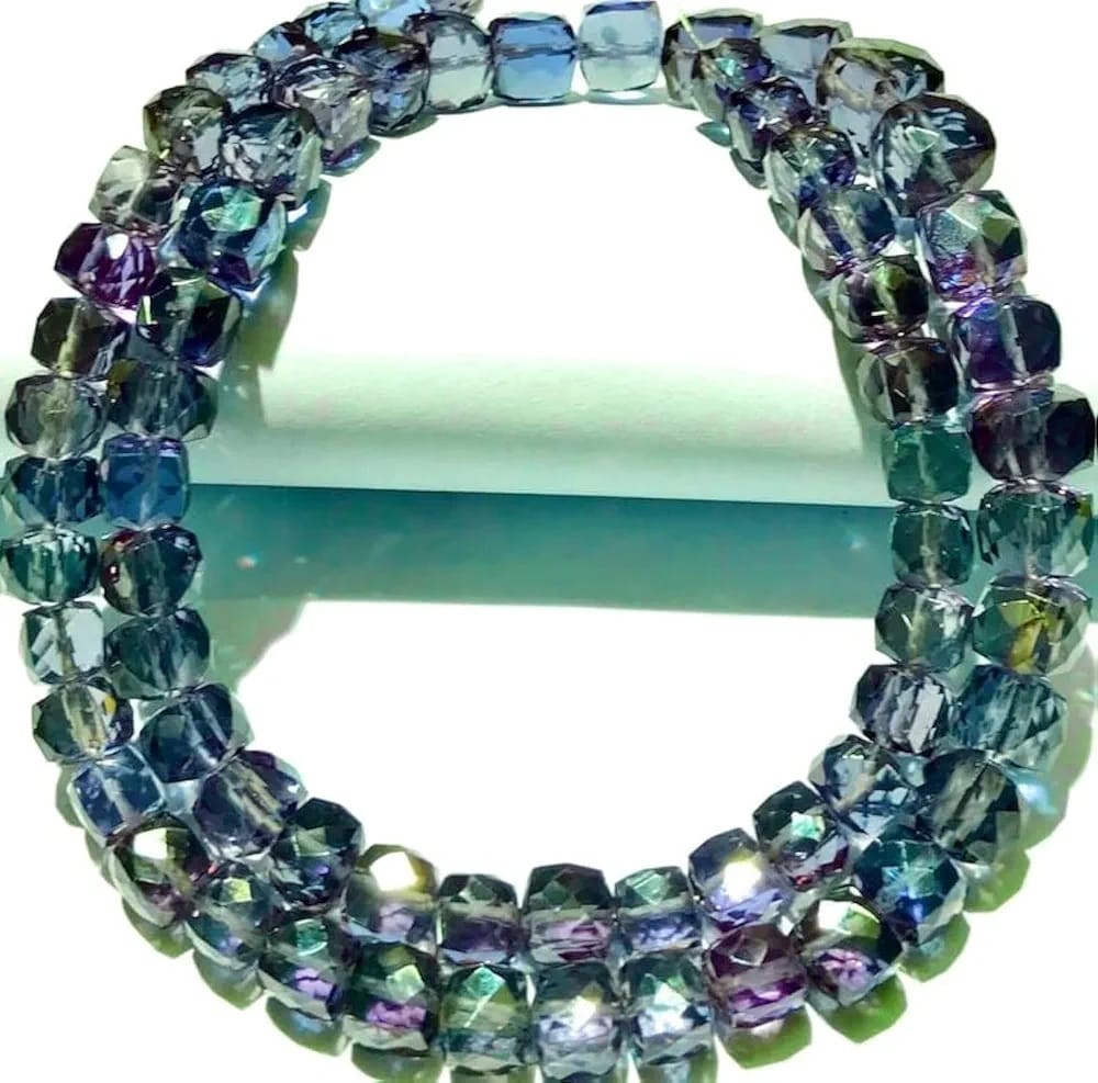 AAA+ Alexandrite Faceted Cube Beads Bracelet, Color-Changing Cube 7mm Approx
