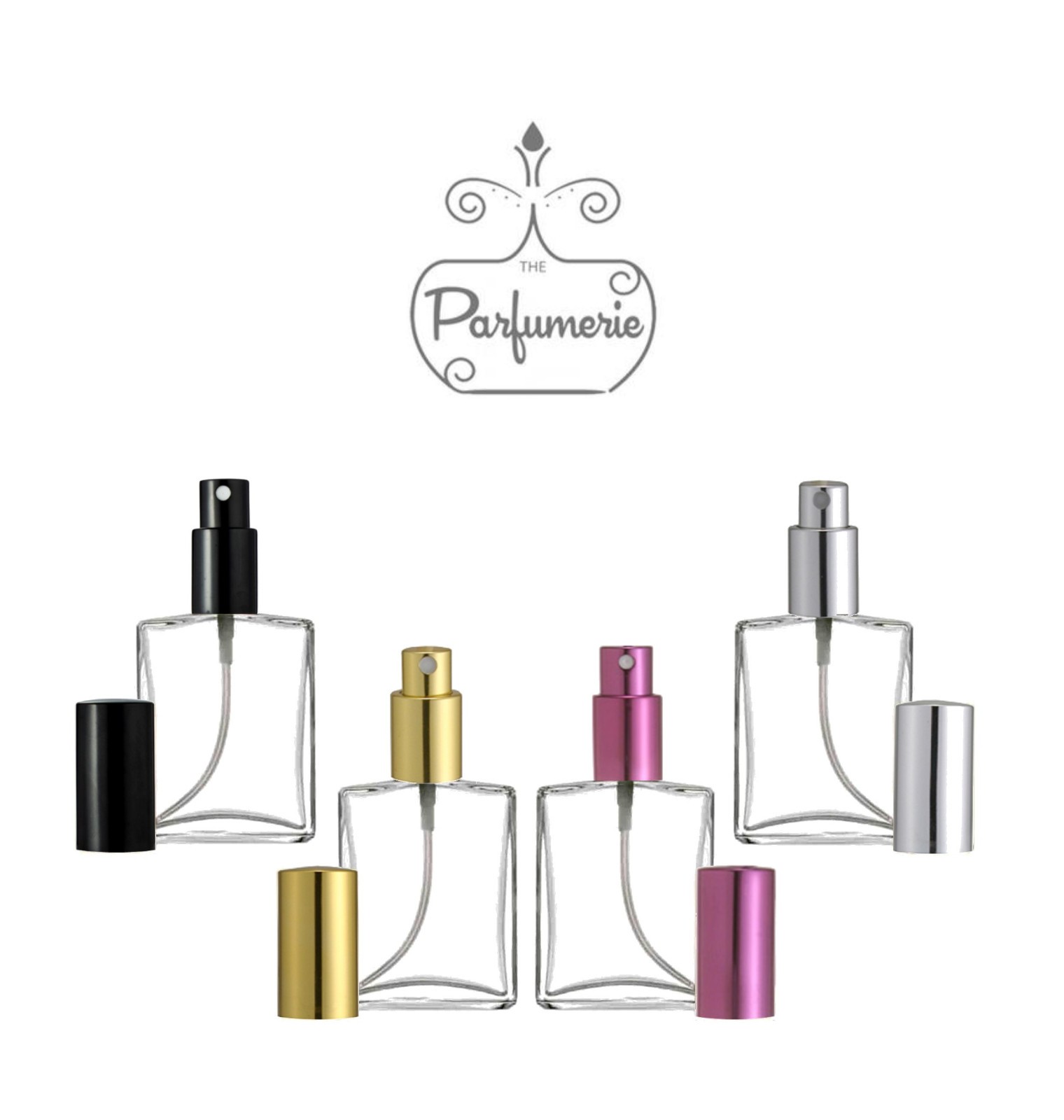 Perfume Spray Glass Atomizer 1 oz. (30 ml) 2 oz. (60 ml) Empty, Refillable, Flat