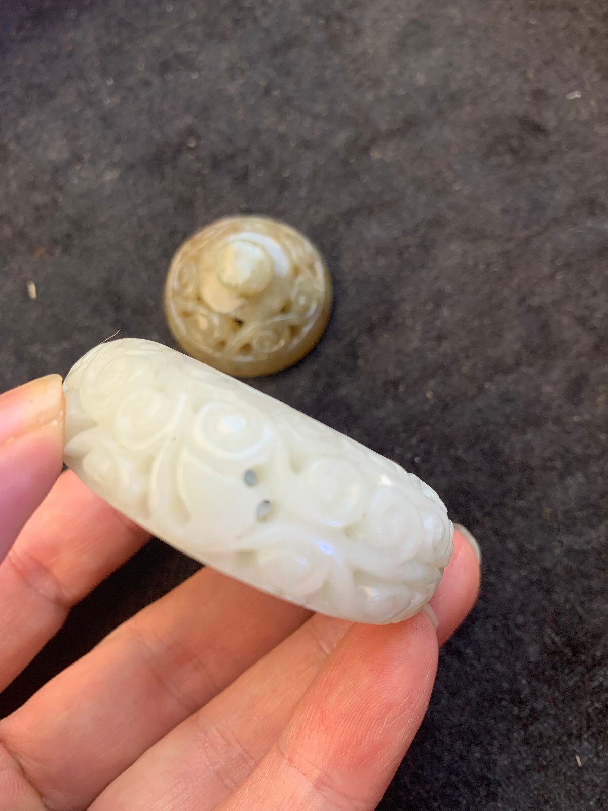 Wonderful Chinese HeTian White Jade Hand Made Hollowing Little Incense Burner