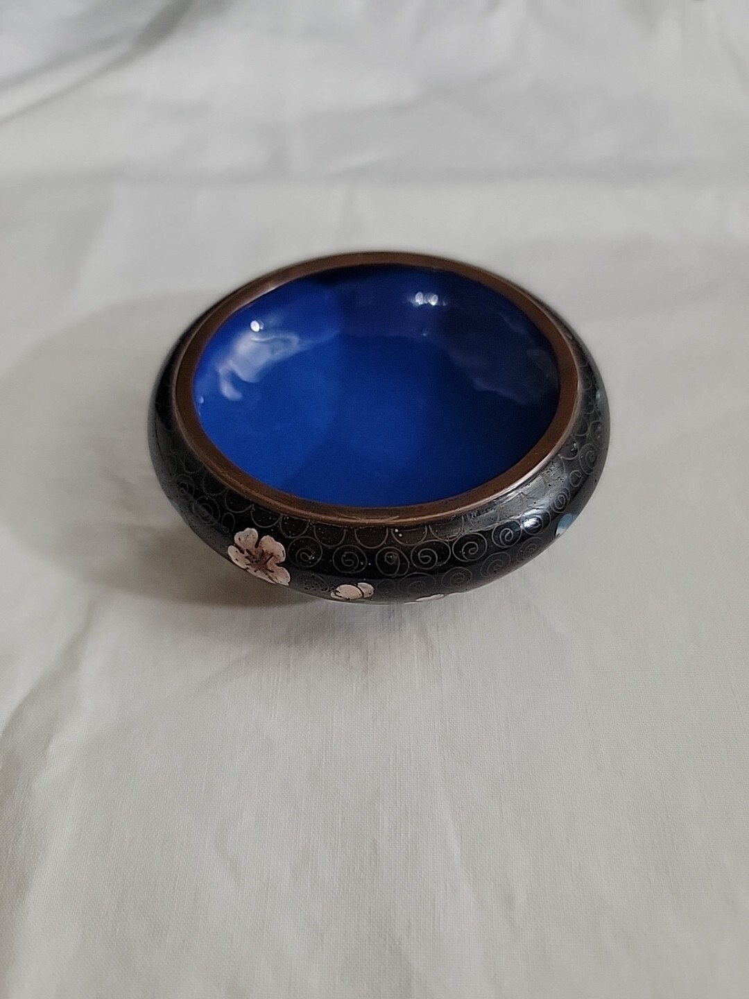 Chinese Cloisonné Black & Blue Enamel Chinese Republic Period 1910-20s