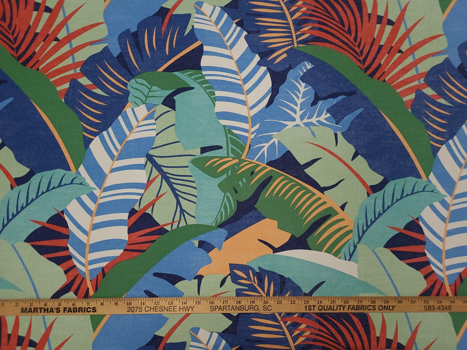 Tommy Bahama PALMA LINDA MANGROVE Blue Green Yellow Red Tropical Print Fabric