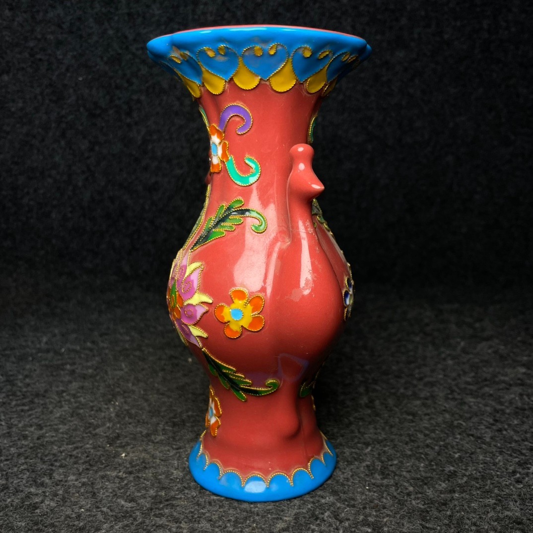 Imperial cloisonn é enamel multicolored glazed porcelain vase