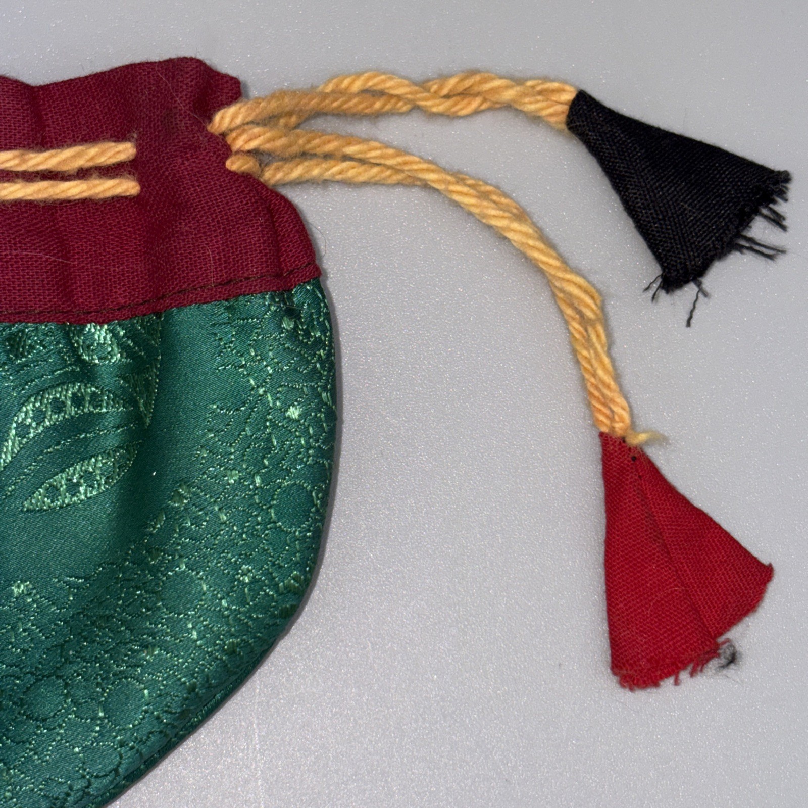 Vintage Chinese Silk Brocade Drawstring Jewelry Pouch & Wine Bottle Gift Bag Lot