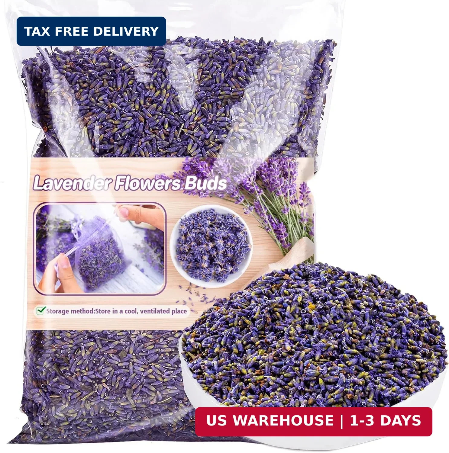 Sukh 3oz Dried Lavender Flowers – Make Sachets for Drawers and Closets | Lavende