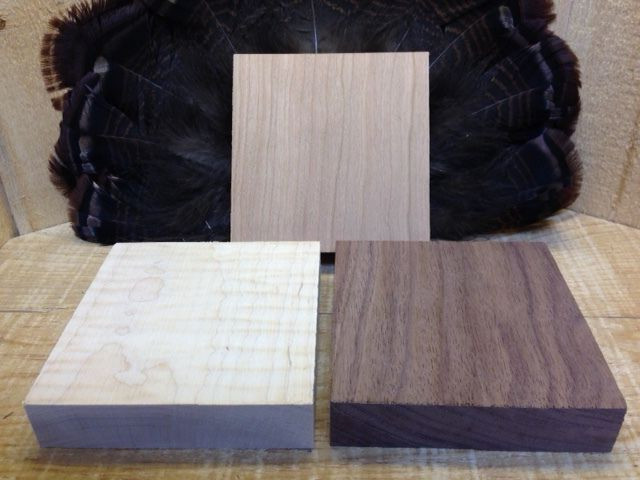 3-Turkey Pot call Turning Blanks Premium Walnut,Curly Maple and Cherry