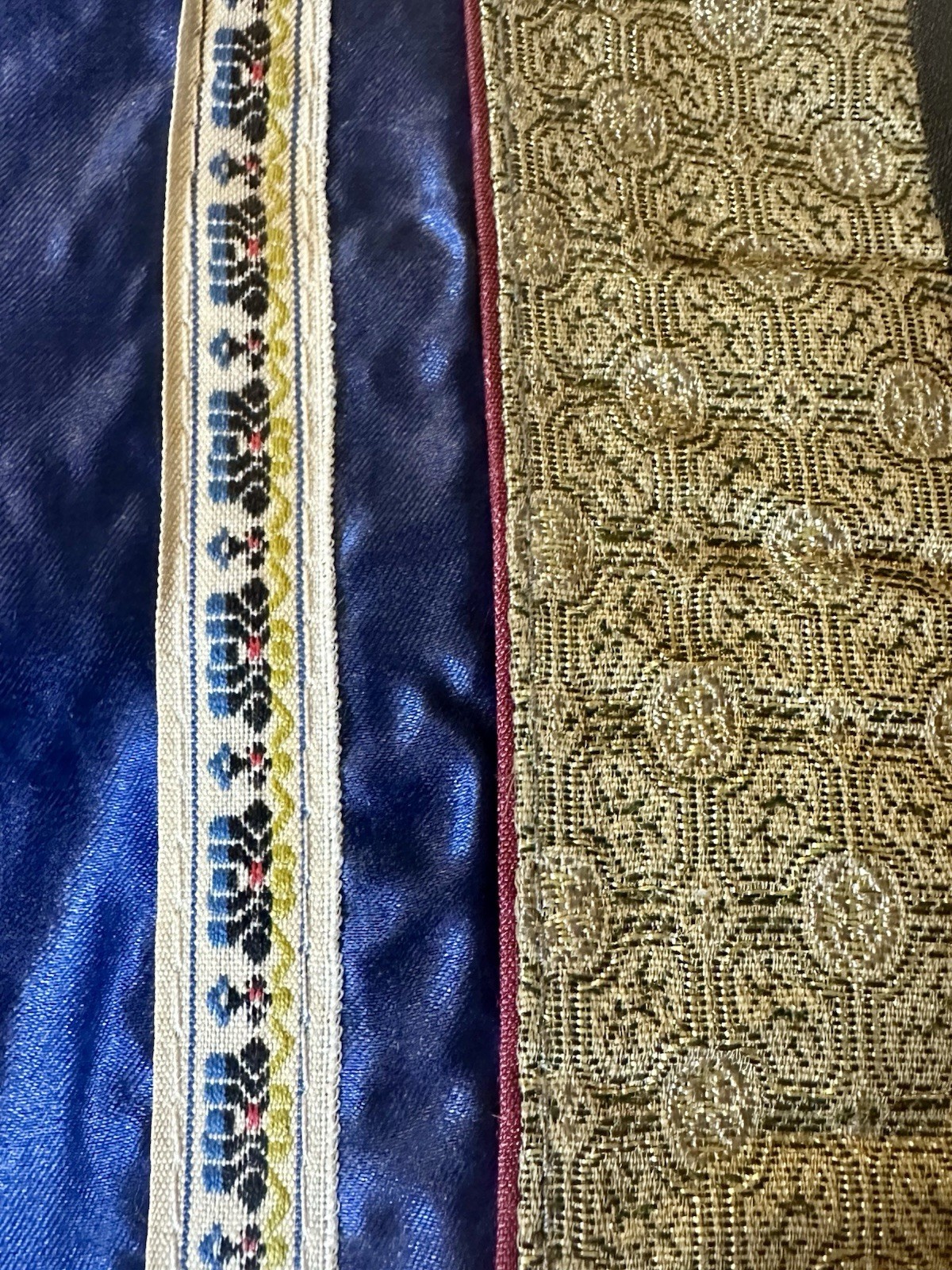 Pair Of Chinese Silk Embroidered Tapestry Wall Hanging Art Panel 13″ x 28″ Each
