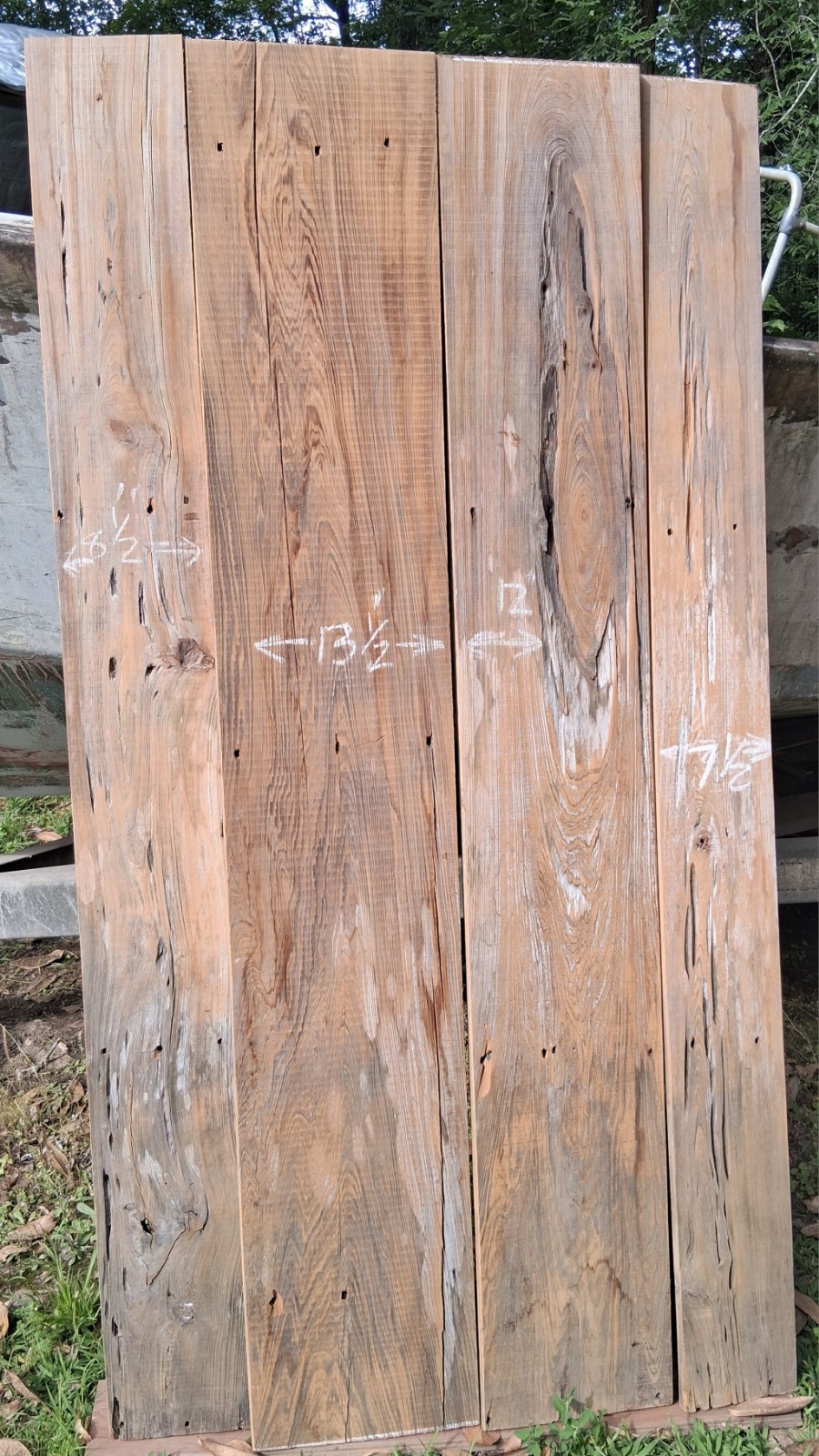 4 Pcs 41″X80″ Barn Door Project Weatherwood Some Pecky REAL! Sinker Cypress Wood