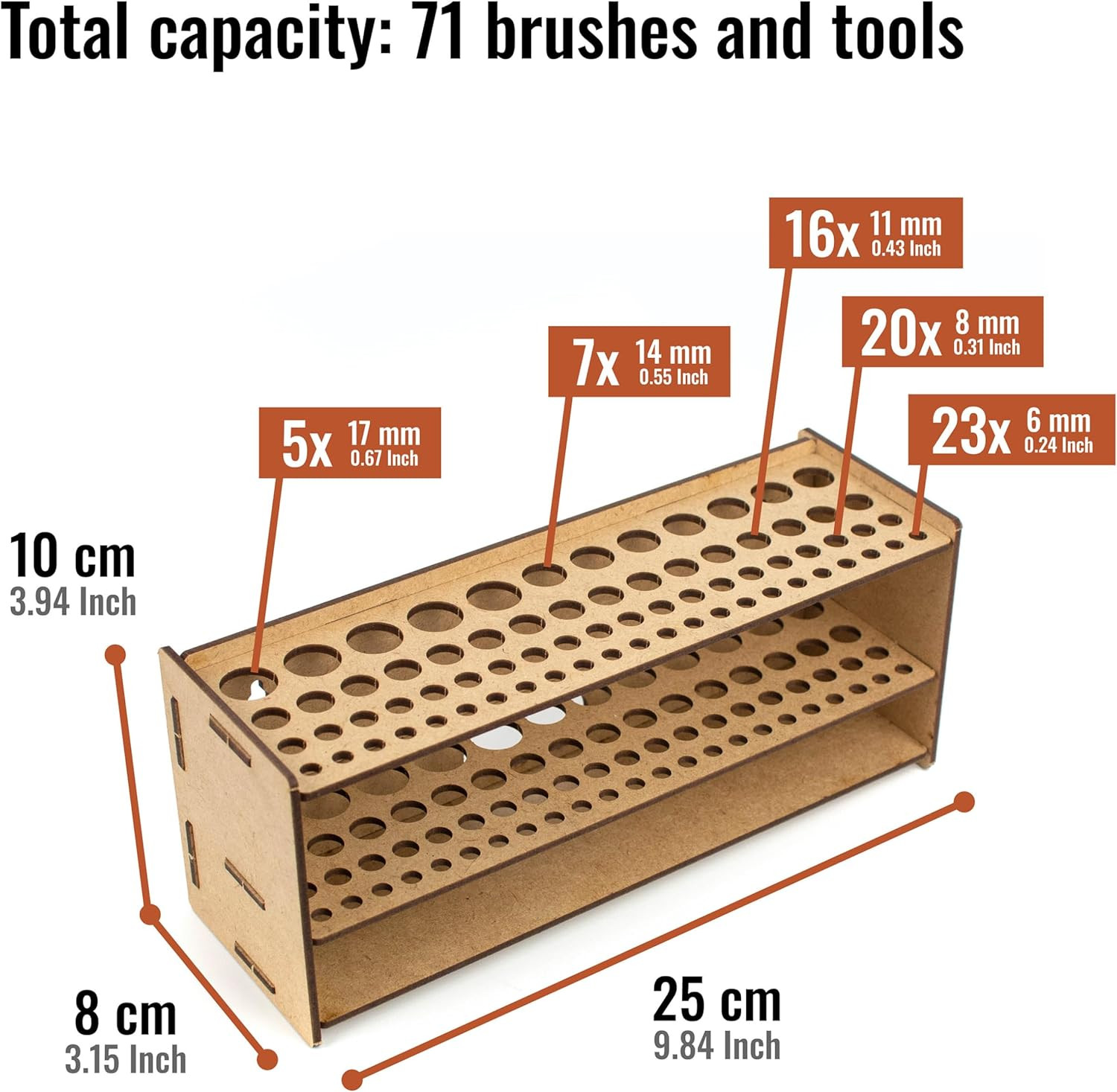 Paint Brush holder. Large Capacity Paint brush organizer and Art Supply Organize