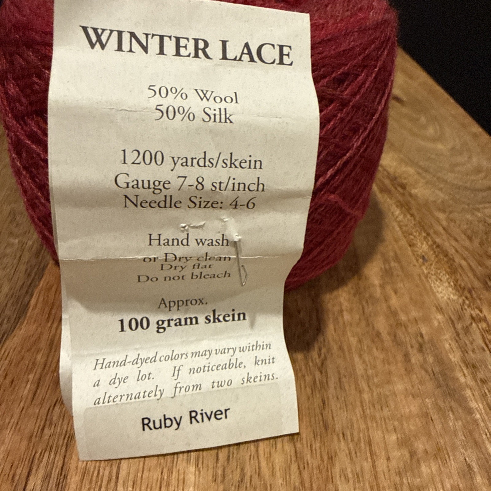 Mountain Colors Yarn 115G Hand Painted Winter Lace Ruby River Red Pink Wool Silk