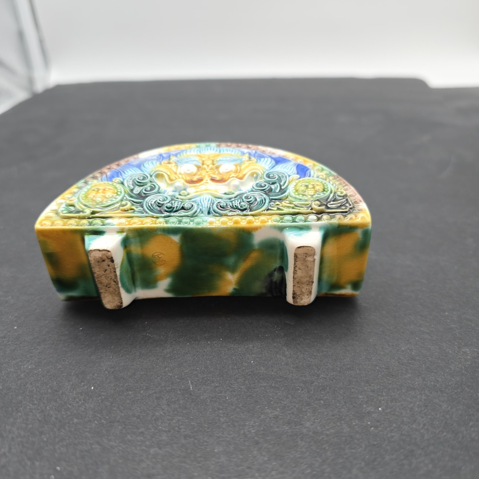 Chinese Tang Style Multi Colored Glazed Ceramic Letter/Card Holder 2.25″ x 4″