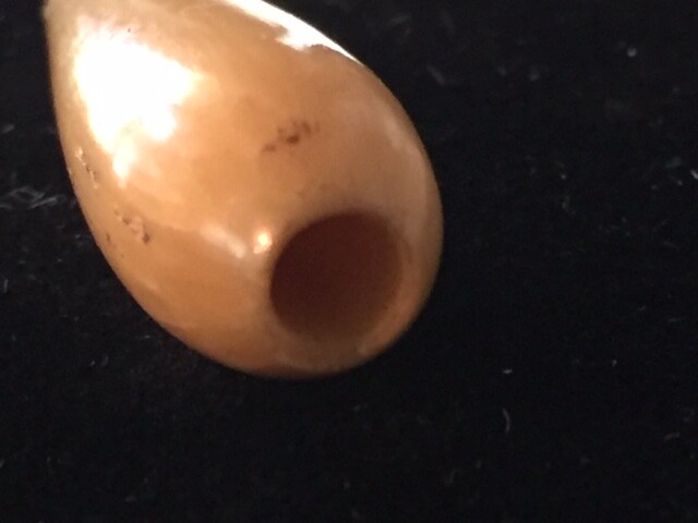 Tear Drop Light BROWN BONE HAIR PIPE CHOKER BEAD PENDANTS 1-1/2″ Vintage