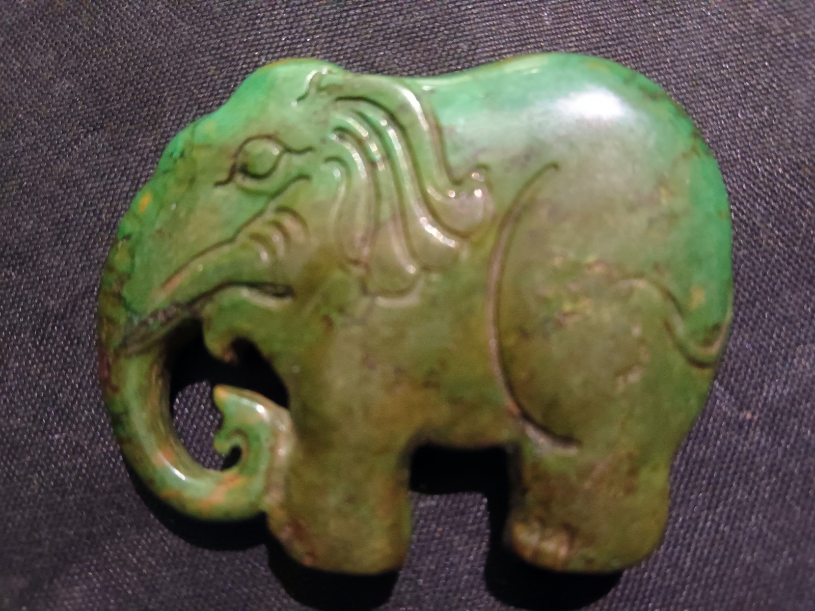 Good Quality Chinese Old Turquoise Hand Carved *Elephant* Pendant
