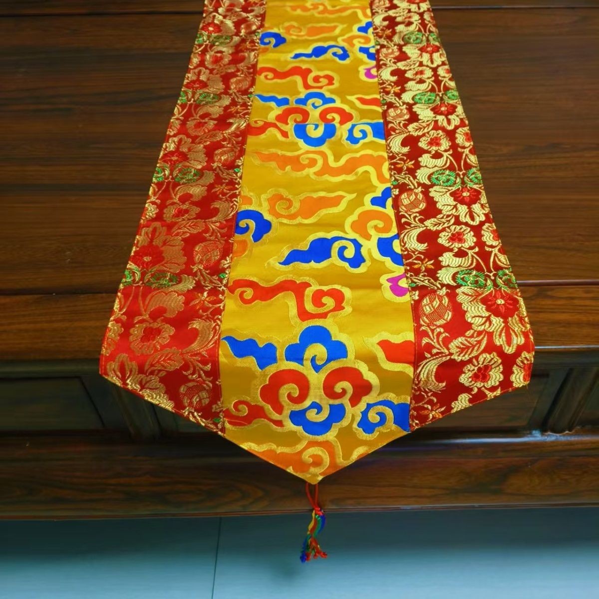 140x35cm Chinese Zen Brocade Table Runner Tea Mat Coffee Table