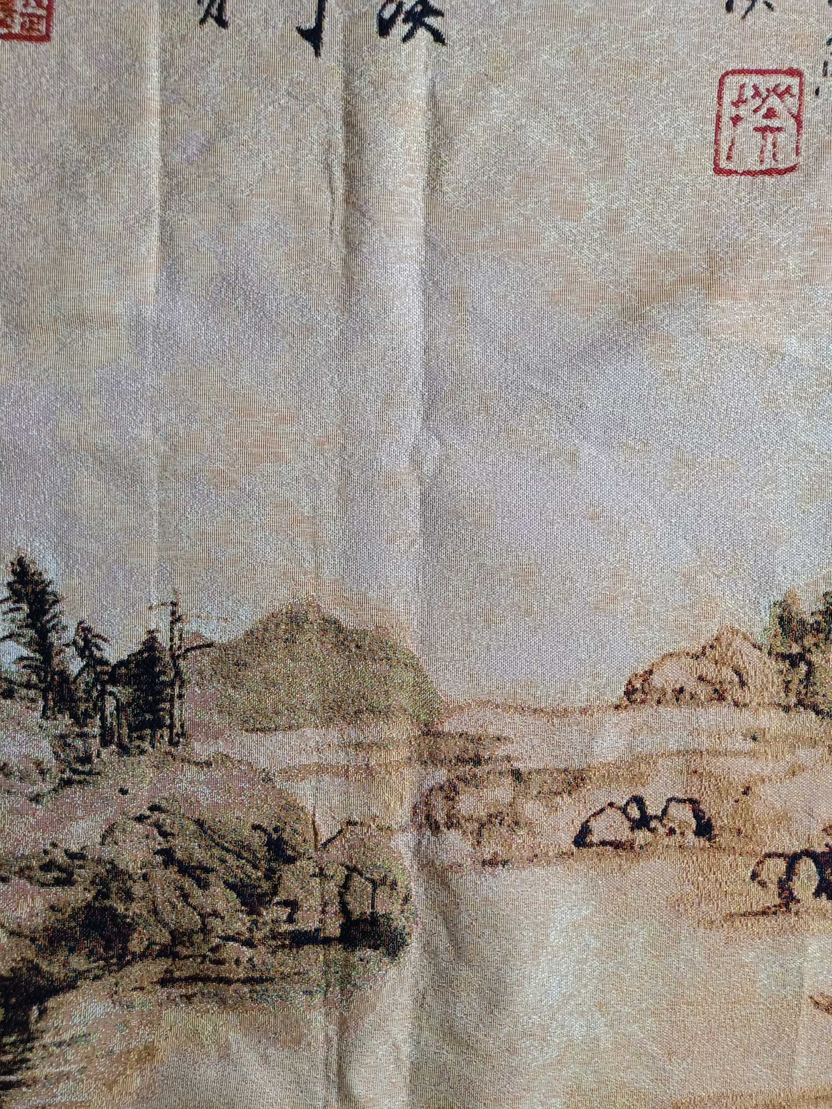 63″ China Cloth Silk Mountain Scenery Mural Wall Hanging Tapestry Meditation 13