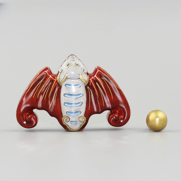 3″ Chinese Famille Rose Porcelain Gild Animal Bat Snuff Bottle
