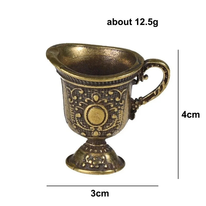 Small Copperware Buddha Tea Set Copper Teacup Brass Keychain Pendant Decoration