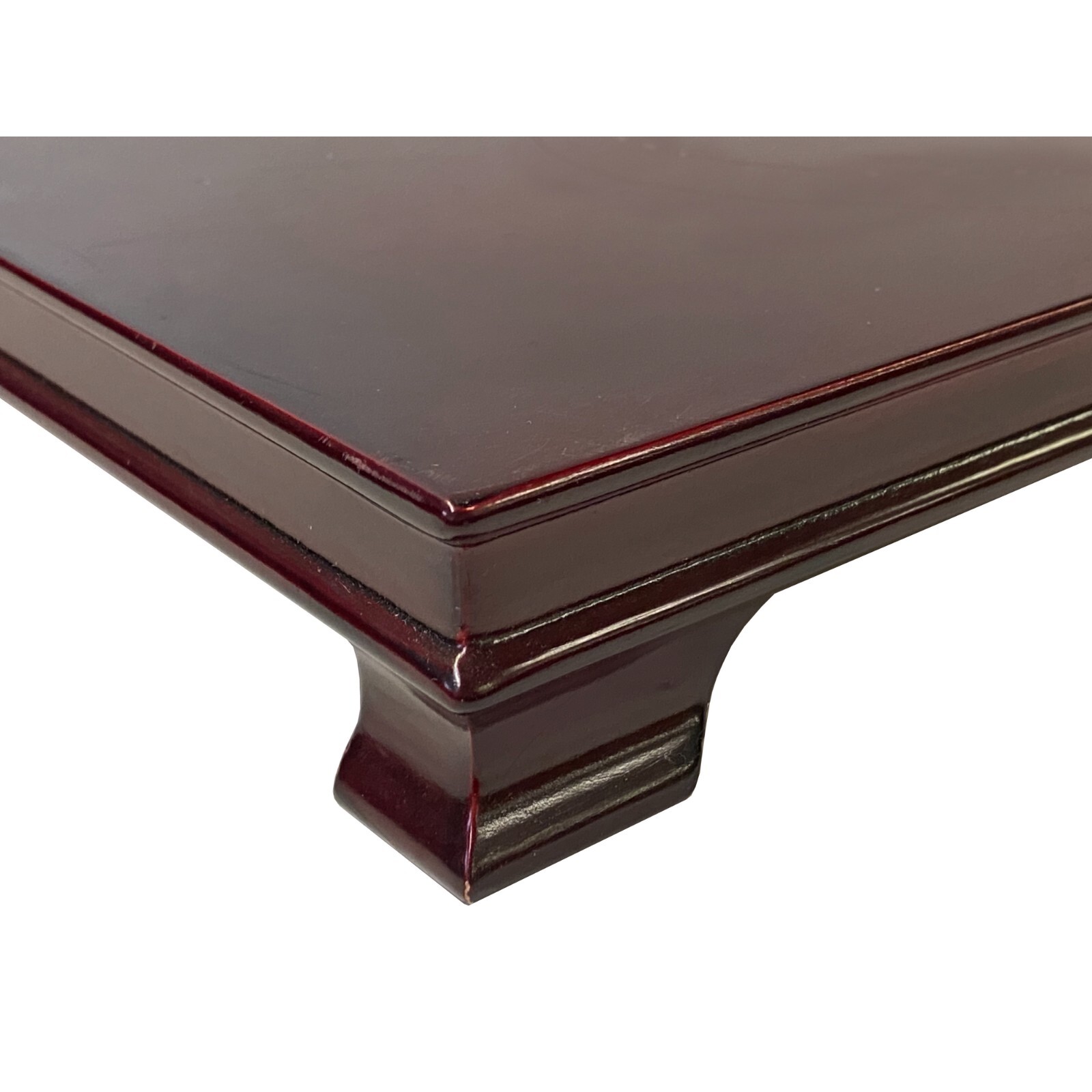 14″ Burgundy Brown Wood Rectangular Table Top Stand Riser ws3379