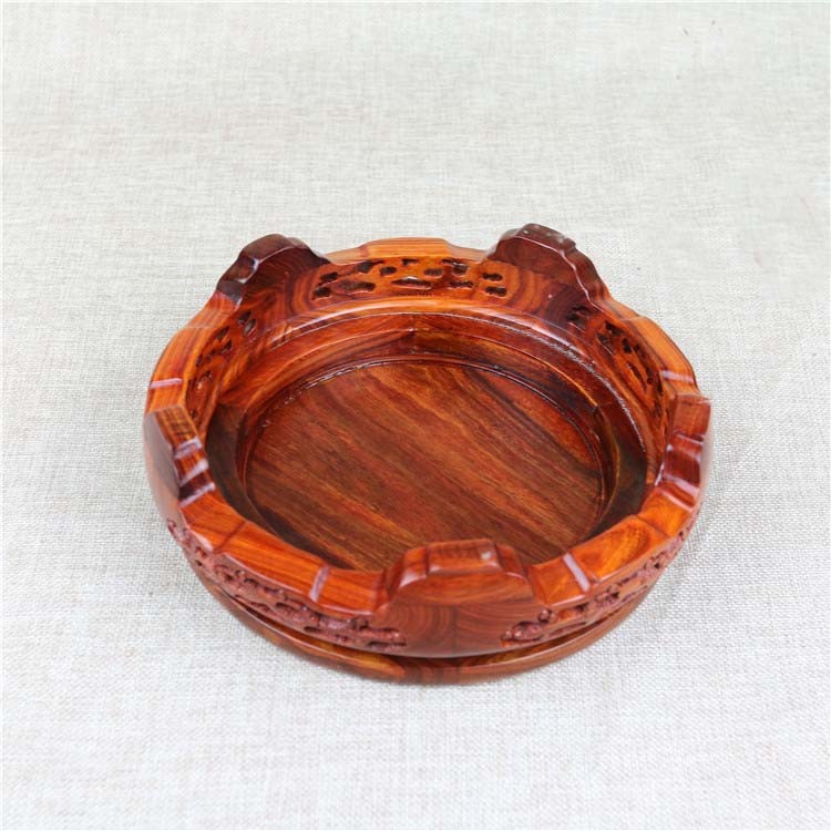 Rosewood pedestal solid wood round Base Display stand For vase statue 5.4 inch