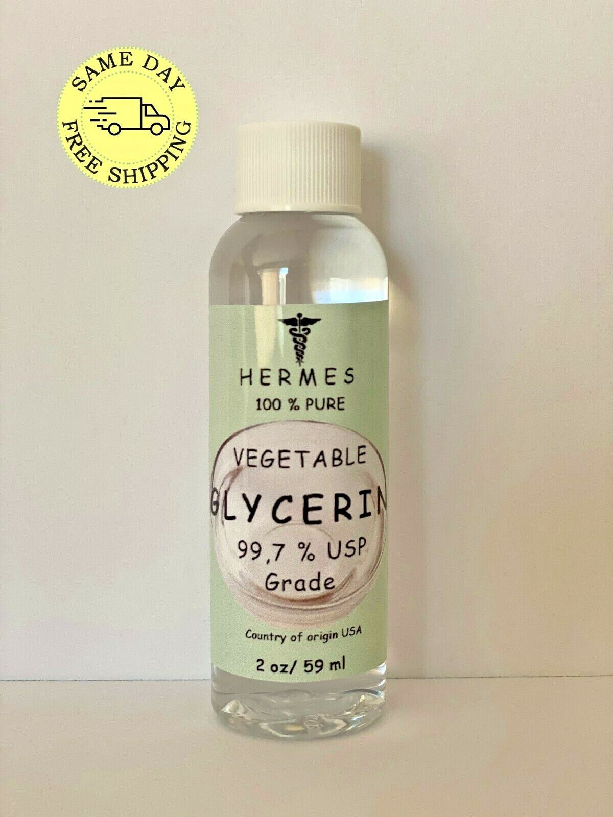 GLYCERIN VEGETABLE OIL by HERMES 99,7 % USP GRADE 100% PURE 2 oz