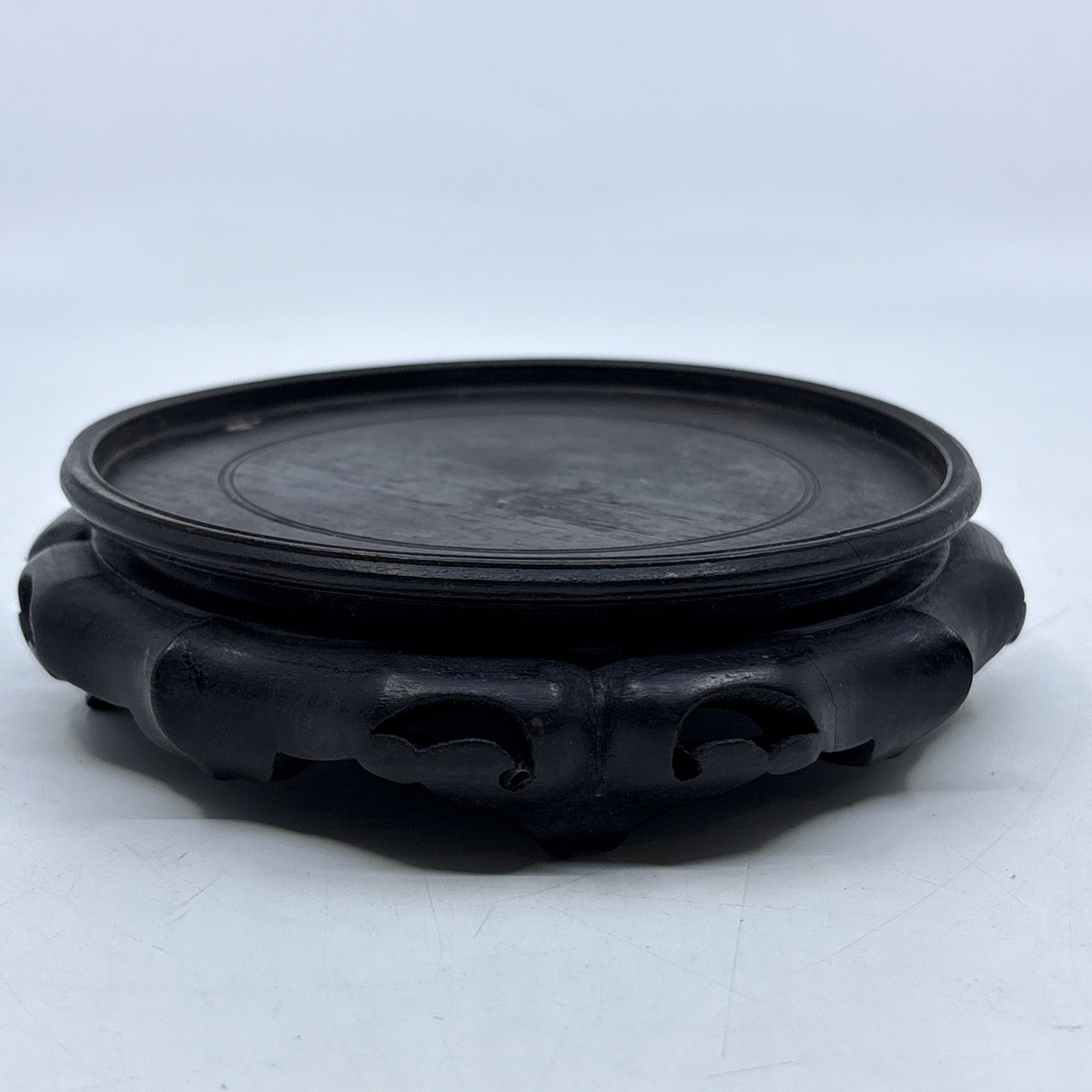 Vintage Chinese Wooden Carved Display Stand Vase Plant Asian Lamp Base