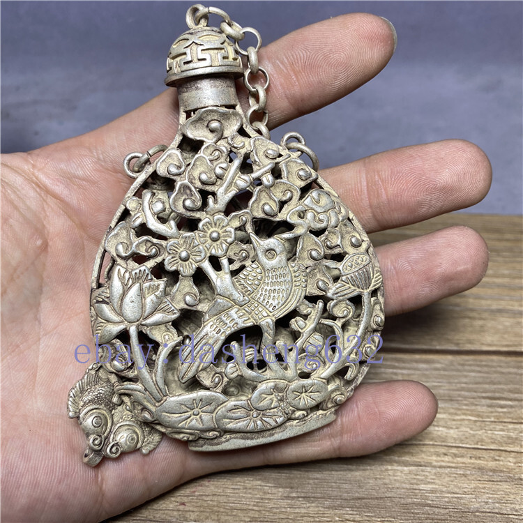 Collection Chinese Hollowed Flowers Bird Statue Sachet Pendant