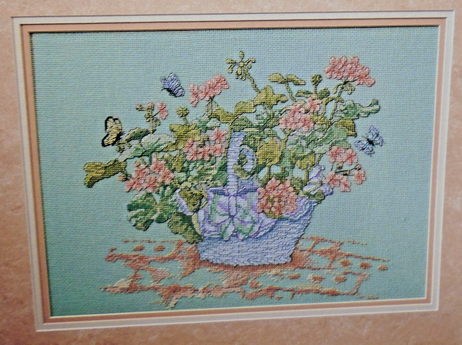 Vintage 1990 Sallie Cobb’s Geranium Basket Color Charts Cross Stitch Pattern