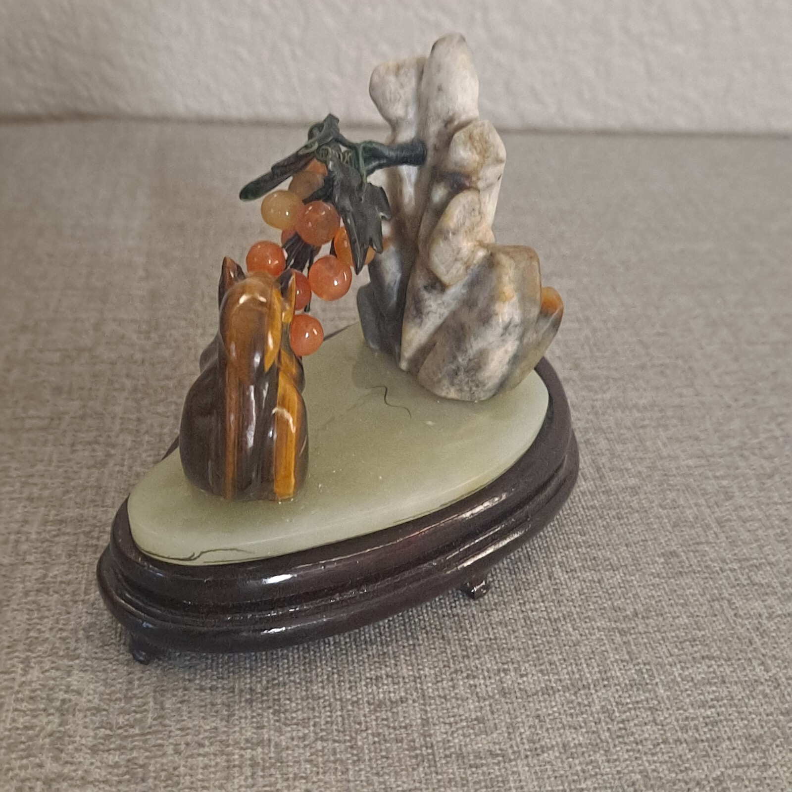 Vintage Chinese Carved Soap Stone Statute ~ Squirrel EXCELLENT