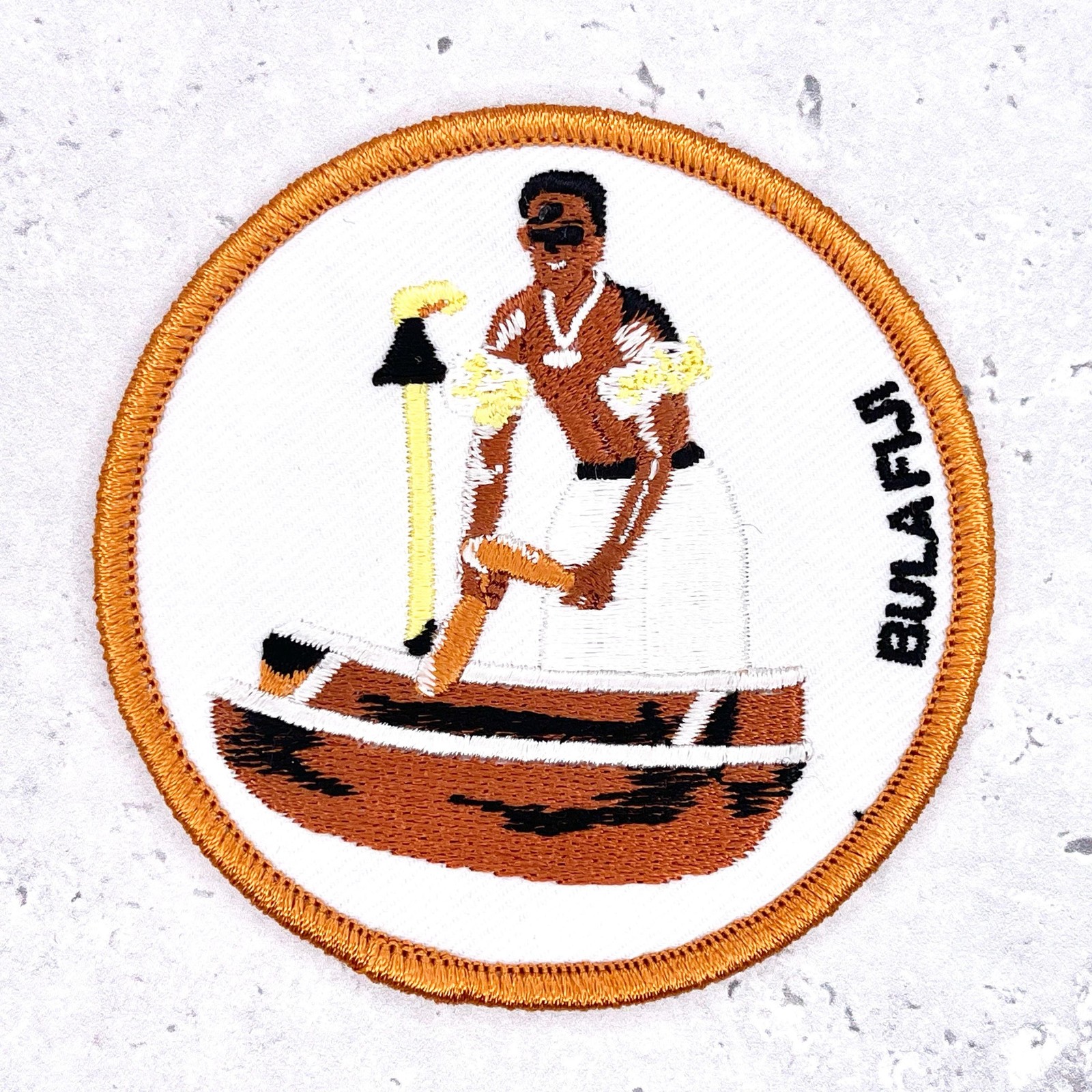 Vintage Fiji Patch • Bula Pacific Island Lali Drum Souvenir • Iron-On NOS