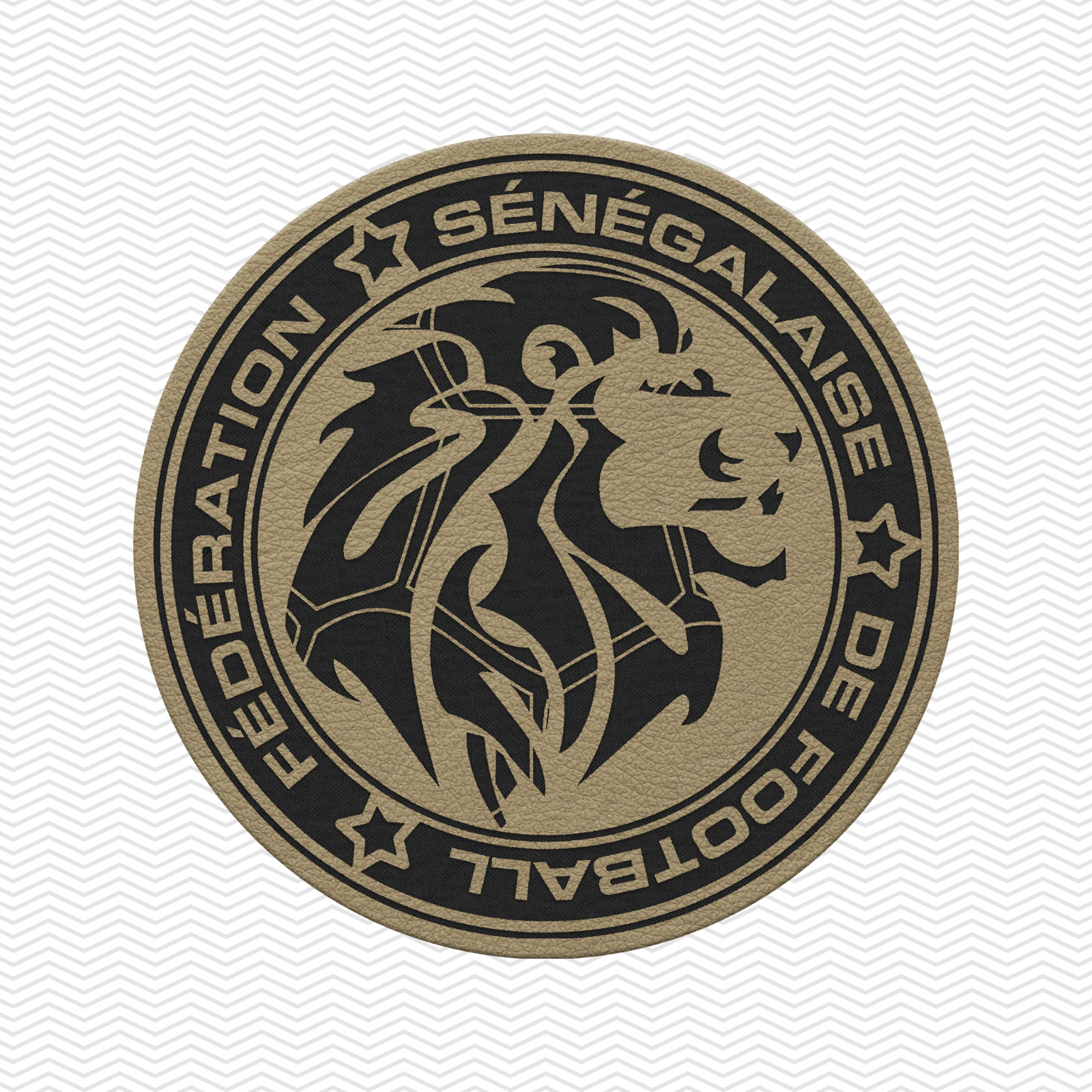 Senegal Soccer Shield 2026 | Leather Patch | Hook and Loop Tape